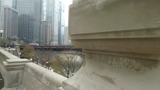 City View Bridge Slide Right Left — Stockvideo