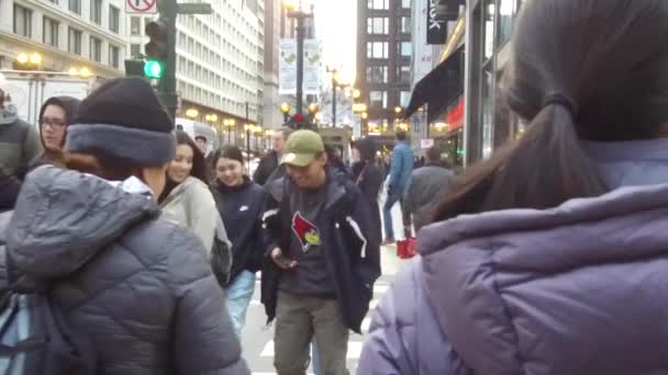 People Crossing Street Using Zebra Crossing Slide Forward Slow Motion — Video Stock