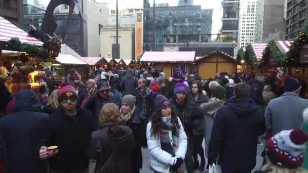 People Walking Christmas Market Static — Αρχείο Βίντεο