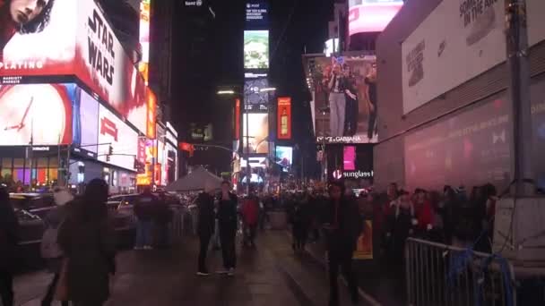 Lights Flickering Busy Street Night Static — Video Stock