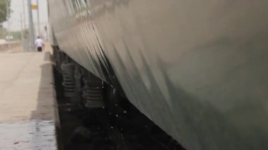 Water Dripping From Train Onto Station Rails - Static