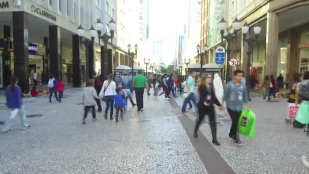 Mensen Lopen Voorbij Drukke Straat Statisch — Stockvideo