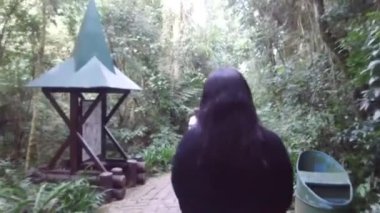 Woman Walking Surrounded By Flora - Slide Forward.