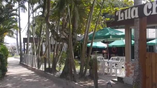 Caminho Beco Pequeno Que Conduz Porto Mar Praia Perto Restaurante — Vídeo de Stock