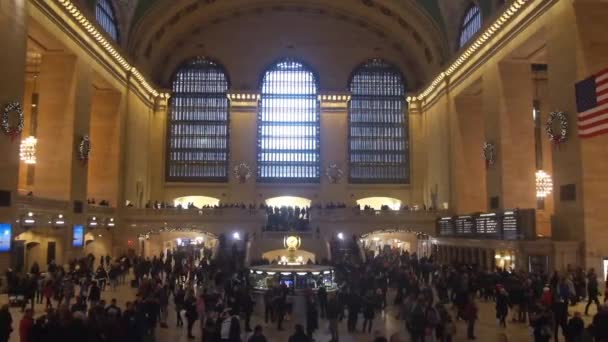 Πλήθος Grand Central Train Station Windows — Αρχείο Βίντεο