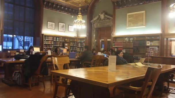 People Reading Fancy Library Static — Vídeo de stock