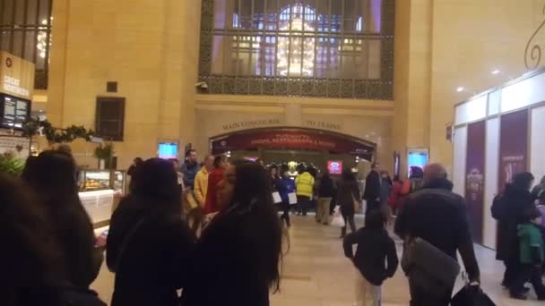People Walking Main Concourse Trains Grand Central Station Static — Stockvideo