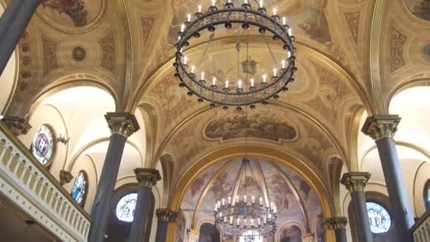 Church Colorful Ceiling Tilt — Vídeos de Stock