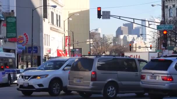 Surrounded Cars Intersection Light Static — Αρχείο Βίντεο