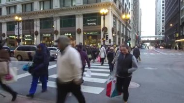 People Crossing Street On Zebra Crossing Near Street Lanterns - Static