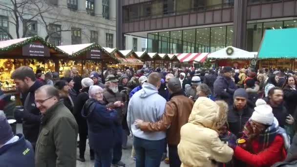 Multidão Mercado Natal — Vídeo de Stock