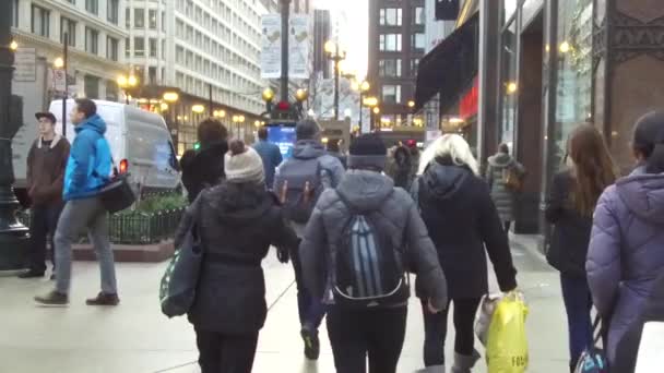 People Walking Street Back Slide Forward Slow Motion — Video Stock