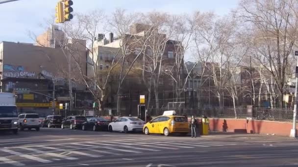 Rue Occupée Dans Ville Chine Sous Lumière Jour Ensoleillé Pan — Video