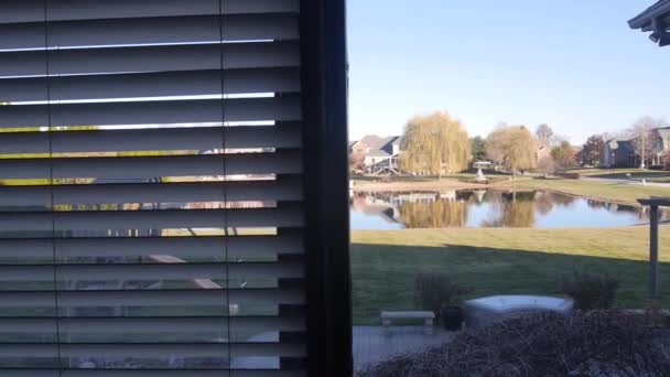 Widok Ogród Wnętrza Domu Oknem — Wideo stockowe