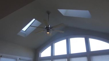 Oturma odasında pervane var.