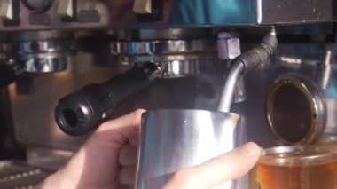 Person Using A Coffee Machine