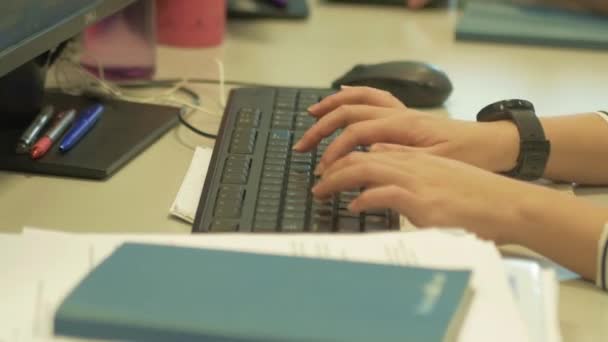 Woman Working Computer — Stock Video