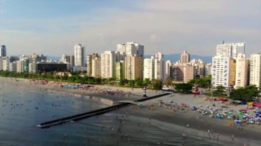 Aerial view of a beautiful cityscape of a Brazilian Costal city
