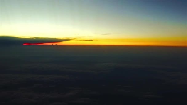 Por Encima Las Nubes Durante Puesta Del Sol — Vídeo de stock