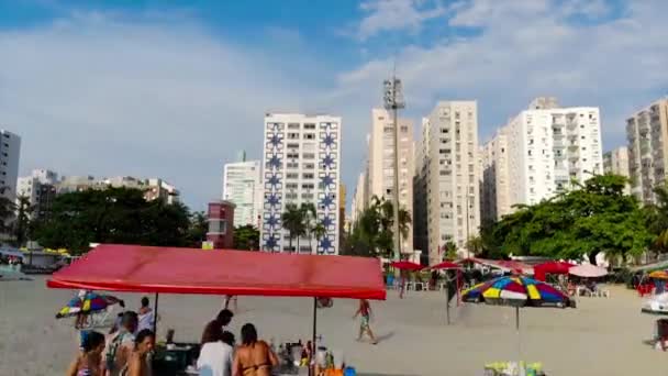 Vooraanzicht Van Beach City Met Gebouwen Luchtfoto — Stockvideo