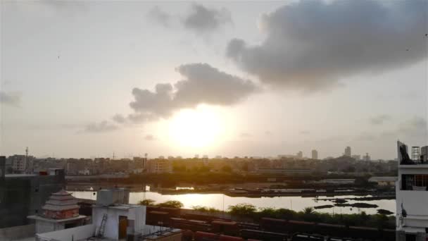 Beautiful Sunset View Karachi City — Αρχείο Βίντεο