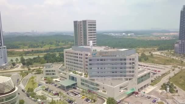 Ένα Σύγχρονο Κτίριο Νοσοκομείο Στην Πόλη Του Johar Bahru Μαλαισία — Αρχείο Βίντεο