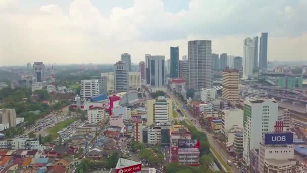 Cityscape Johor Bahru Aerial Μετακίνηση Μακριά — Αρχείο Βίντεο