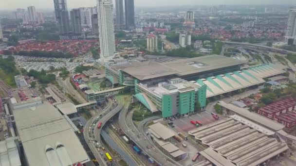 Johor Bahru Κεντρικός Σιδηροδρομικός Σταθμός Aerial Right Dolly — Αρχείο Βίντεο
