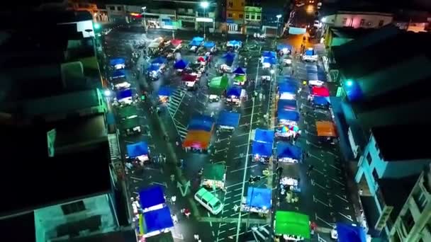 Top Night Aerial View Night Market City Kota Kinabalu Malaysia — Stok video