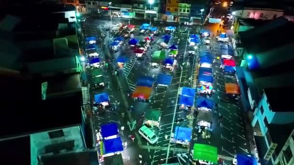 Top Night Aerial View Night Market City Kota Kinabalu Malaysia — Stok video