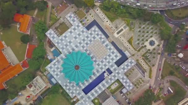 Kuala Lumpur Daki Ulusal Malezya Camii Nin Gökyüzü Crane — Stok video