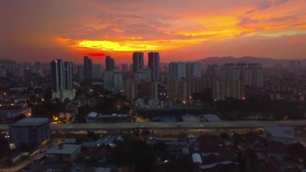Beautiful Night Cityscape Kuala Lumpur Malaysia — Stock Video