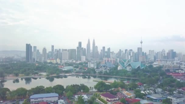 Beautiful Cityscape Kuala Lumpur Malaysia Titiwangsa Lake Gardens — Stock video