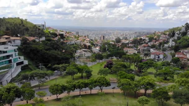 Beautiful Cityscape Park Brazil Aerial View — стоковое видео