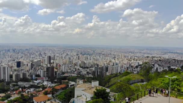 Krajobraz Wielkiego Miasta Brazylii Punktu Widokowego Widok Lotu Ptaka Lewa — Wideo stockowe