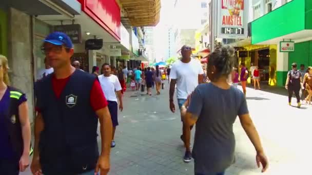 Persone Piedi Una Zona Trafficata Del Centro Della Città Florianopolis — Video Stock