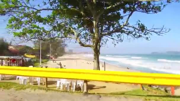 Dirigir Uma Estrada Lado Mar Florianópolis Com Restuarants — Vídeo de Stock