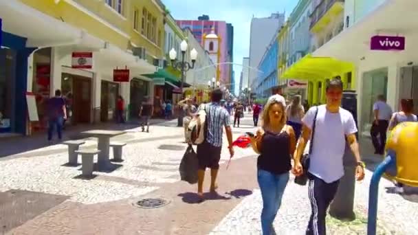 Passeggiando Nel Centro Vecchio Centro Della Città Florianopolis — Video Stock