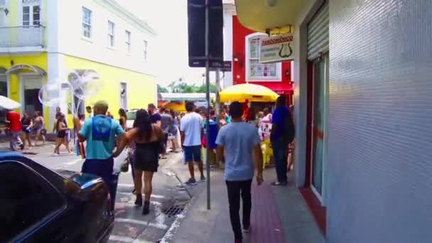 Camminare Verso Una Zona Trafficata Del Centro Della Città Florianopolis — Video Stock