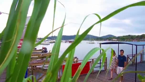 Marina Bereich Ufer Eines Sees Floripa — Stockvideo