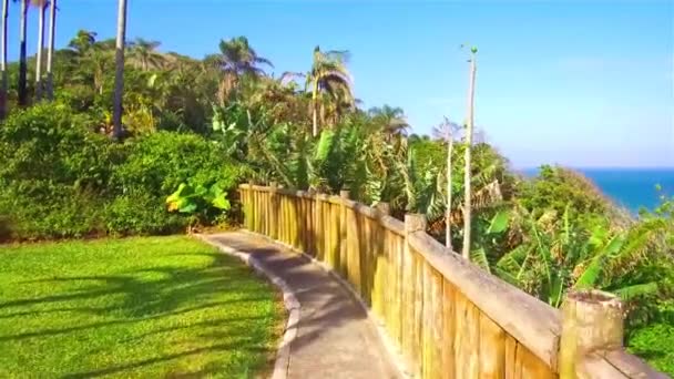 Ein Fetter Holzzaun Auf Einem Garten — Stockvideo