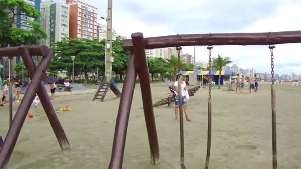 Wooden Swings Beach — Stock Video