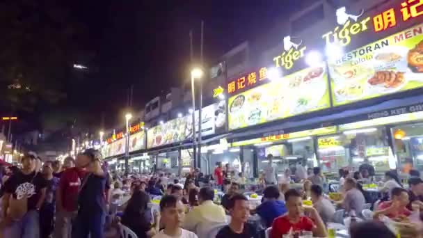 Night Food Market Restuarant Tables Malaysia — Αρχείο Βίντεο