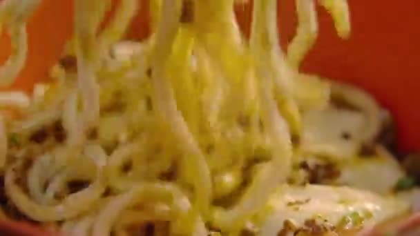 乾燥麺の夢のクローズアップが混在している — ストック動画