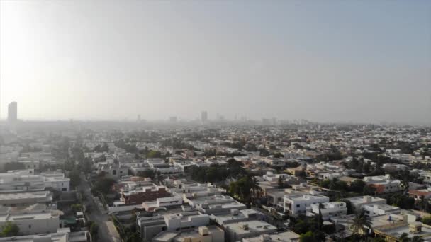 Top Aerial View Karachi City Colorful Buildings Many Trees — Stok Video