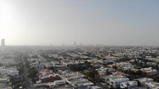 Top Aerial View City Karachi Skyscrapers View Beautiful Skies Dolly — Stock Video