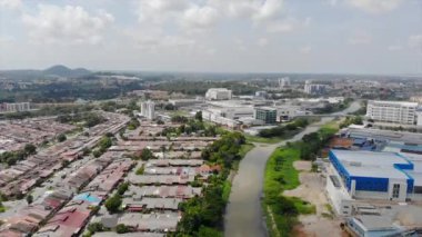 Top Aerial View of the River in in Melaka Malaysia 