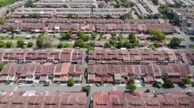 Top View of Housing with Small Roads and Trees in Melaka Malaysia - Backwards