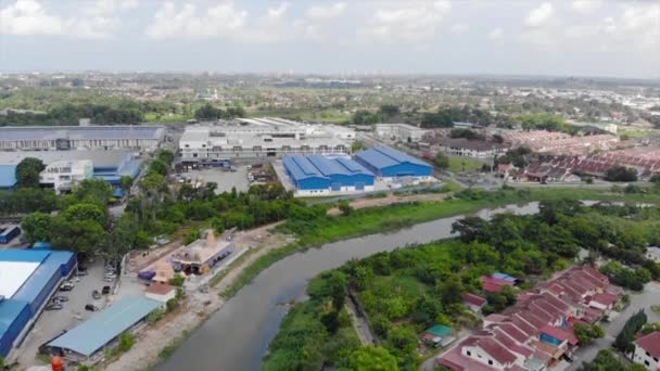 Top Aerial View River Melaka Malaysia — Stock Video