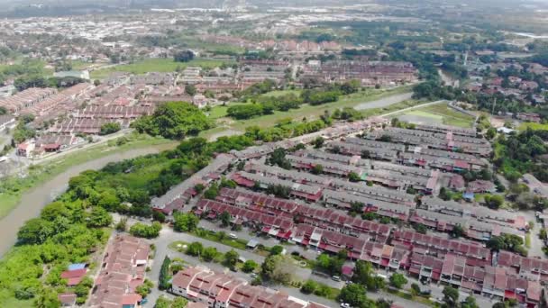 Top View Rivers Houses Melaka Malaysia Static Converted — Vídeo de Stock